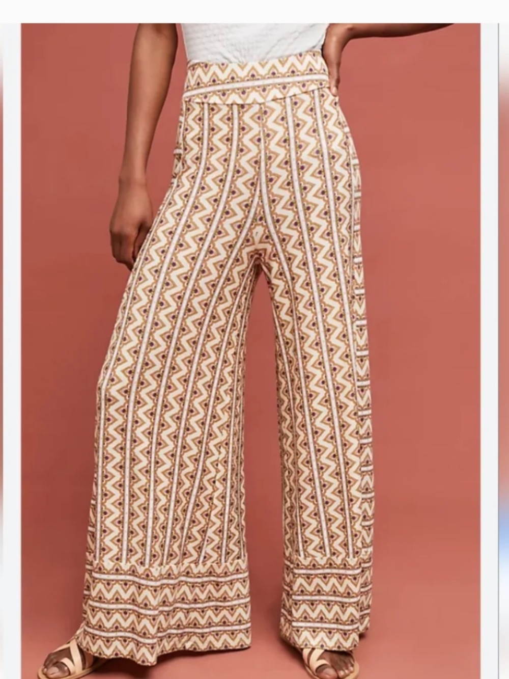 Farm Rio Anthropologie sz S Striped Wide Leg Boho Pant - Picture 4 of 10